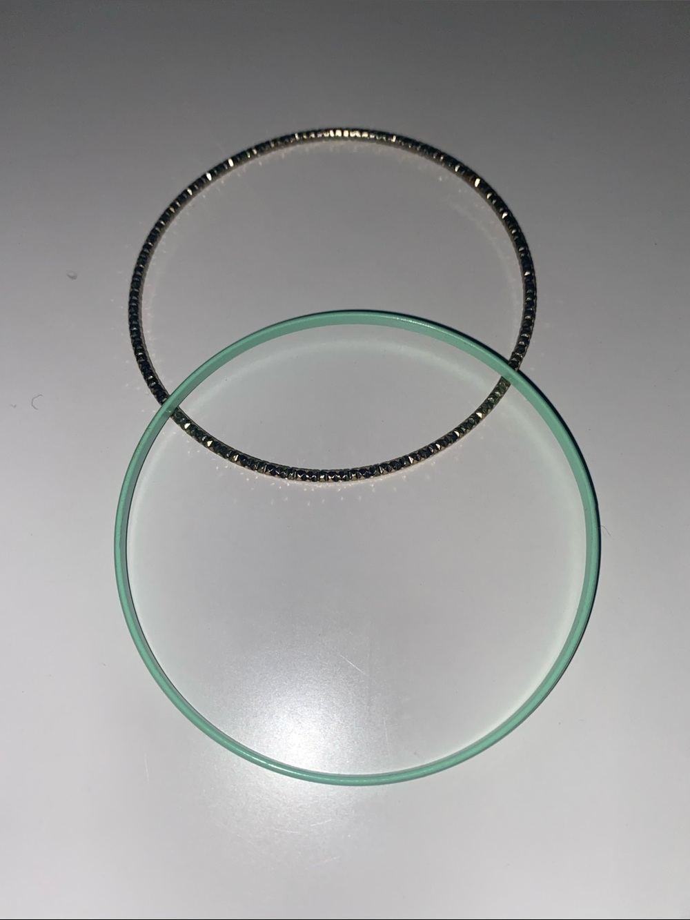Delicate Mint and Gold Tone Bangle Set